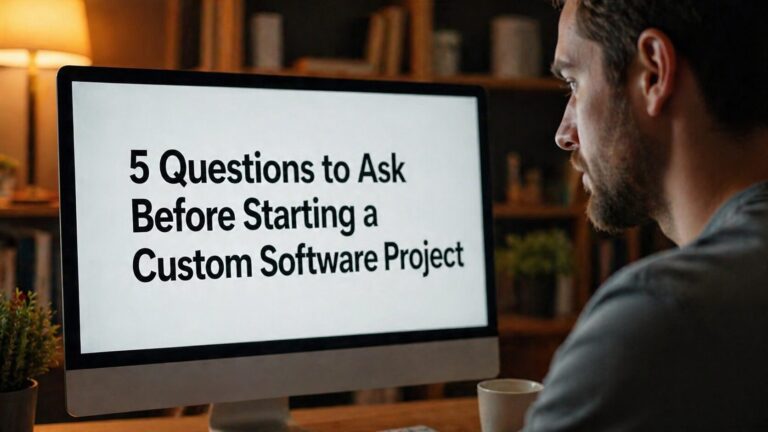 business team planning custom software development project